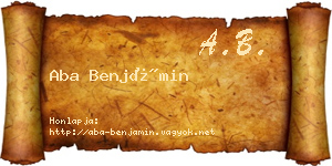 Aba Benjámin névjegykártya